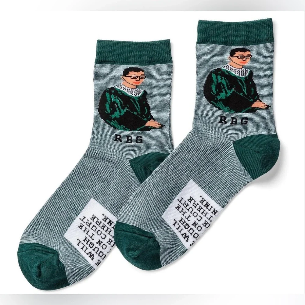 Patina Green Striped Socks